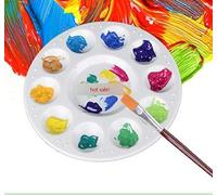 10 Bonne Ronde Compartiments Blanc Grille Plastique Peinture Dessin Aquarelle Palette de Mélange Pour la Peinture et Les Loisirs Créatifs Clever Design
