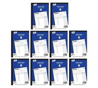 (10 Books) Multiple Packs of Invoice Book with Carbon Sheets 1 - 80 Pages Ruled Feint Numbered Set Full Size Professional Invoice Duplicate Invoice Books -'Date' 'From' 'To', 'VAT Reg'd No.', 'Amount'
