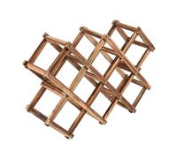 10-Bottle Red Wooden Wine Rack - Folding Bar Display for Alcohol Storage Stylish Wall-Mounted Holder for Wine Bottles Perfect for Home & Kitchen Decor