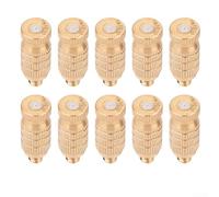 10 Brass Misting Nozzle Spray Heads for Outdoor Cooling, Greenhouse Humidification, and Static Electricity Control (0.1mm)
