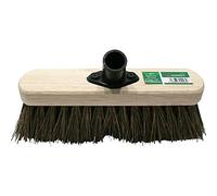 10" Broom Head Wooden Hard Yard Garden Sweeping Cleaning Brush Head - Stiff Bristle 10 Inch | Emergency Replacement Head | Gardening Outdoor Brush