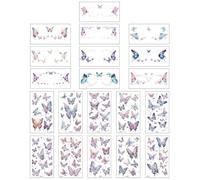 10 Butterfly Glitter Face Stickers And 10 Tattoo Stickers, Makeup Tattoo Stickers, Face Dress Up, Suitable For Ladies Party Makeup Look.