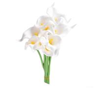 10 Calla Lily Artificial Flowers for Home and Event Decoration 34cm Tall for Elegant Floral Designs (White)