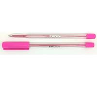 10 Candy Pink Medium Tip Ballpoint Pens with Airflow Cap Vivid Bright Colour