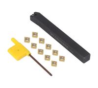 10 Carbide Inserts CCMT060204 with SCLCR1010H06 External Lathe Tool Holder for Automotive Shaft Turning and Hydraulic Valve Face Machining Tasks