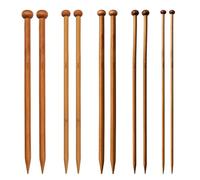 10 Carbonized Knitting Needles Set, Bamboo Knitting Needles for Chunky Knitting, Wooden with Smooth Surface, Ideal for Handmade Knitting Projects, Durable and Lightweight
