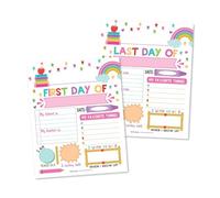 10 Cardstock Back to School Signs First and Last Day of School Signs for Kids First Day of School Board - 1st Day of School Chalkboard Sign First Day of School, Back to School Sign - Pink