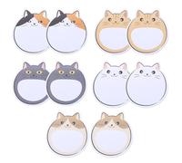10 Cartoon Cat Note Pads, Cute Note Pads, Self-Adhesive Note Pads, Study and Office Supplies, Creative Stationery