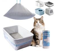 10 Cat Litter Liners Bags for Standard Litter Box, 91x46cm 40 Micron Extra Thick Scratch-Resistant Heavy-Duty Liner Bags for Medium Litter Trays (10)