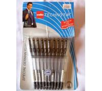 10 Cello Technotip PEN Top Ball Point 0.6 mm Smooth Writing Black Brand Ad By Indian Cricketer Mahindera Singh Dhoni Lot of 10 Pens