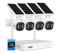 【10 Channels+1TB HDD】Hiseeu 4MP Solar Wireless Security Camera System,WiFi CCTV Camera System with Solar Panel, 4x 4MP Battery Operated Outdoor Security Camera, Motion Detection, Color Night Vision