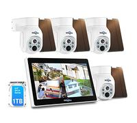 【10 Channels+1TB HDD】Hiseeu 4MP Solar Wireless Security Camera System,WiFi CCTV Camera System with Solar Panel, 4x 4MP Battery Operated Outdoor Security Camera, Motion Detection, Color Night Vision