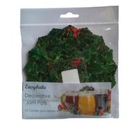 10 Christmas Holly Jam Pot Covers and Labels