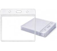 10 Clear Flexible ID Card Holders | Badge Wallets | Fits 60 x 90mm Inserts | Durable Vinyl Plastic Name Badge Holders | Compatible with Lanyards & Badge Clips | PCL Media ltd