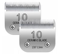 10# Clipper Blades Pet Grooming Clipper Replacement Blades, Detachable Clipper Blade Compatible with Andis/wahl/Oster Dog Clippers,10 Blade 1.5mm, Made of Ceramic & Stainless Steel Blade,2 pack