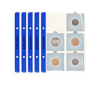 10 Coin Sheets with 6 pockets for cardboard coin Holders Flips 2.17" x 2.17" (55mm X 55mm). Extra refill Model S.