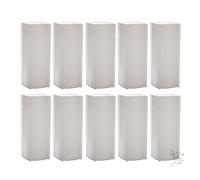 (10) Coinsafe Brand Square White Plastic (Quarter) Size Coin Storage Tube Holders