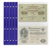 10 Collectors Banknote Sleeves, 2 Pockets 8.62" X 5.91" (219mm X 150mm) On Each Page, for Currency, Notes. Album XL Pages Refill