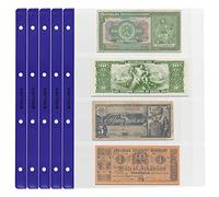 10 Collectors Banknote Sleeves, 4 Pockets 8.62" X 2.95" (219mm X 75mm) On Each Page, for Currency, Notes. Album XL Pages Refill
