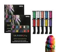 10 Color Festive Fun Hair Chalk Combs, Hair Chalk Combs for Girls, Skin-Safe Materials, Temporary Hairs Color Dye Easy Washable, Hairs Color Comb for Christmas Birthday Party Girl Gifts (2 Set)