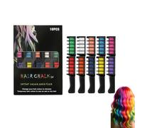 10 Color Festive Fun Hair Chalk Combs, Hair Chalk Combs for Girls, Skin-Safe Materials, Temporary Hairs Color Dye Easy Washable, Hairs Color Comb for Christmas Birthday Party Girl Gifts (1 Set)