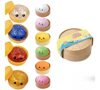 10 Color Mystery Box Dumpling Squishy Cute Dim Sum Squeeze Toy with Glitter Steamer Fun Desk Fidget Stress Relief Office Tool Random (Random-1pcs)