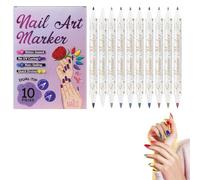 10 Color Nail Art Pens Set, 2026 Upgrade Nail Art Markers Pens, DIY Quick Dry Graffiti Pens, 3D Gel Nail Polish Pens for Painting, DIY Nails Drawing Portable Tools for Home Salon (1Pc)