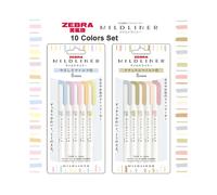 (10 Color Set) Zebra Handwriting Pen Mildliner Highlighter Set wi