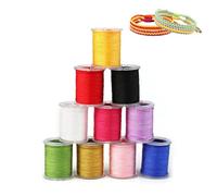 10 Colors 0.8mm Macrame Cord, Waxed Cotton Cord String Beading String Kumihimo Cord Nylon Chinese Knotting Cordfor DIY Craft Knitting Wall Hanging Plant Hanger Jewelry Bracelet Necklaces Craft Making