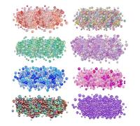 10 Colors 1-3 mm Tiny Glass Bubble Beads Miniature Glass Bead No Hole Bead Micro Craft Beads Mixed Size Glass Nail Art Charms 3D Iridescent Nail Balls Charms Mermaid Nail Designs for Resin Crafts