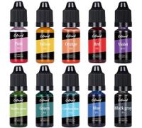 10 Colors Candle Dye, 10ml/Bottle Candle Colour Dye, Liquid Oil-Based Vivid Wax, Highly Concentrate Making Supplies