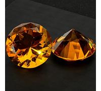 10 Colors Crystal Diamond Shaped Paperweight Decorative Cut Glass Giant Gemstone Wedding Christmas Ornament Gifts,Amber,80mm