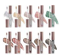 10 Colors Dazzling Glitter Liquid Eyeshadow Metallic Shiny Shimmer Long Lasting Waterproof Highly Pigmented Glow Eye Shadow Kit Sparkle Diamond Pearlescent Eye Makeup Cosmetic