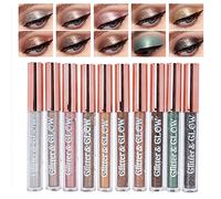 10 Colors Glitter Liquid Eyeshadow Set Sparkling Eyeshadow Makeup Palettes, Colourful Eyeshadow Pencil Sequins Eye Shadow Makeup Eye Liner for Party Cosplay