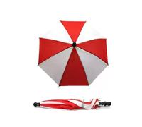 10 Colors Medium Size(40.5cm Length) Magic Umbrella Magic Tricks Device Silk to Umbrellas Stage Magic Props Magic Accessory(RED-White)
