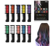 10 Colors New Hair Chalk Comb, Temporary Hair Color Dye for Girls Kids, Festive Fun Hair Chalk Non-toxic, Washable Hairs Color Comb for Birthday Christmas New Year Cosplay Hair DIY Party (2Box)