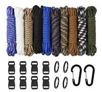 10 Colors Paracord Bracelets Rope 7-Strand Nylon Rope DIY Manual Braiding With 14 pcs Paracord Crafting Kits for Outdoor Survival Rope Lanyards Keychain Dog Collar DIY Kit Craft Toy (24pcs)