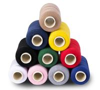 10 Colors Serger Sewing Thread - 10 Cones Threads of 500 Yards Each Spool | Sewing Clips Quilting Materials Sewing Machines for Beginners and Heavy-Duty Sewing Machine Threads | Lace Yarn, Ribbon Yarn