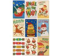 10 Colour Your Own Christmas Cards for Kids - A6 Folded Size with Envelopes - 10 Unique Festive Designs to Colour In - Santa, Reindeer, Snowman, Penguin - Kids Christmas Craft Activity Pack