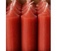 10" Coloured through dinner candles, 11½ hrs burn time, non-drip, Pack of 10 - Rust