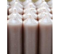 10" Coloured through dinner candles, 11½ hrs burn time, non-drip, Pack of 10 - Taupe