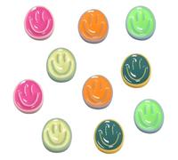 10 Colourful Fridge Magnets, Cute Round Mini Smiley Faces, Small Fridge Magnets and Decorative Magnet Set for School Kitchen Office Crafts Locker Notice Board and Magnetic Board Display
