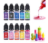 10 Colours Candle Dye for Soy Wax, Oil-Based Highly Concentrate Candle Dye, for Highly Concentrated Natural, Paraffin, Soy, Gel, Beeswax, Each 10ML