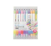 10 Colours Color Changing Highlighters Dual Tip Markers, Twin Tip Magic Colour Pens, Erasable Highlighter Pens for School, Craft & Office
