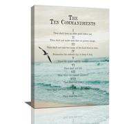 10 Commandments Decor Wall Art Ten Commandments Canvas Prints Bible Verse Poster Christian Religious Gifts Scripture Artwork for Bedroom Office Living Room 12"x16"
