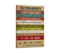 10 Commandments Inspirational ChristianCanvas Poster Wall Art Decoration Living Room Bedroom Decoration Poster Gift for FriendsFrame-style 08x12inch(20x30cm)