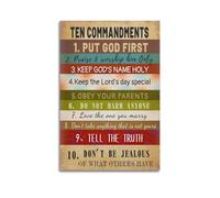 10 Commandments Inspirational ChristianCanvas Poster Wall Art Decoration Living Room Bedroom Decoration Poster Gift for FriendsUnframe-style 16x24inch(40x60cm)