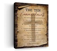10 Commandments Wall Art Bible Verse Ten Commandments Canvas Pictures Wall Decor Christian Religious Inspirational Quotes Poster Framed Artwork Painting For Kids Bedroom Bathroom Church 12"X16"