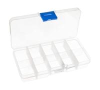 10 Compartment Transparent Small Storage Box 7 x 13 x 2.5cm Perfect for Electronic Components Jewellery Arts Crafts Beads Organiser