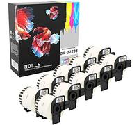 10 Compatible Rolls DK-22205 62mm x 30.48m Continuous White Address Labels Compatible with Brother P-Touch QL-500 QL-550 QL-560 QL-570 QL-700 QL-720NW QL-800 810W QL-820NWB QL-1050 QL-1100 QL-1110NWB
